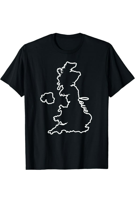 United Kingdom Great Britain Map Love T-Shirt