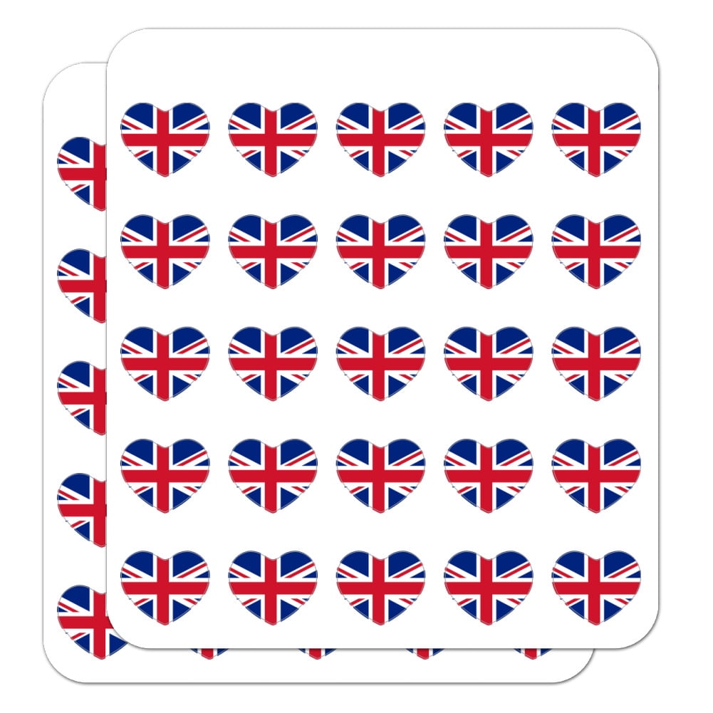 United Kingdom Great Britain Union Jack Country Flag 1" Heart Shaped ...