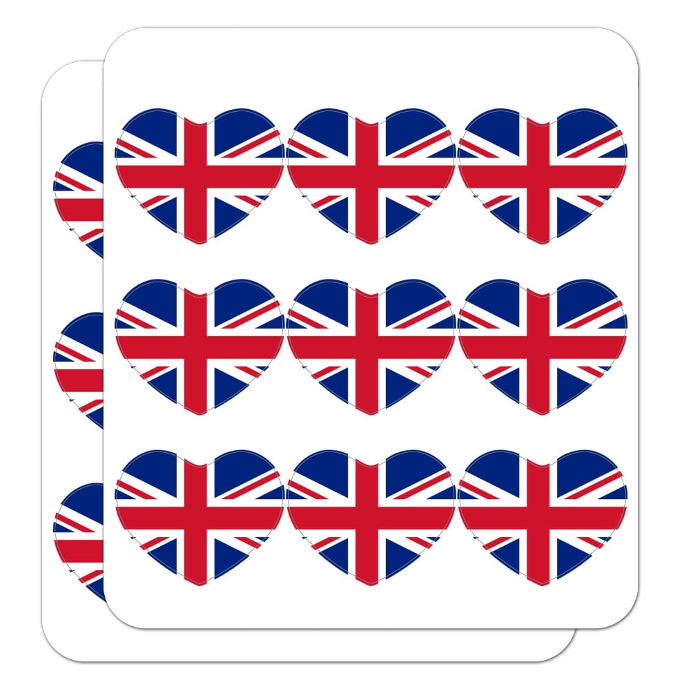 United Kingdom Great Britain Union Jack Country Flag 2" Heart Shaped ...