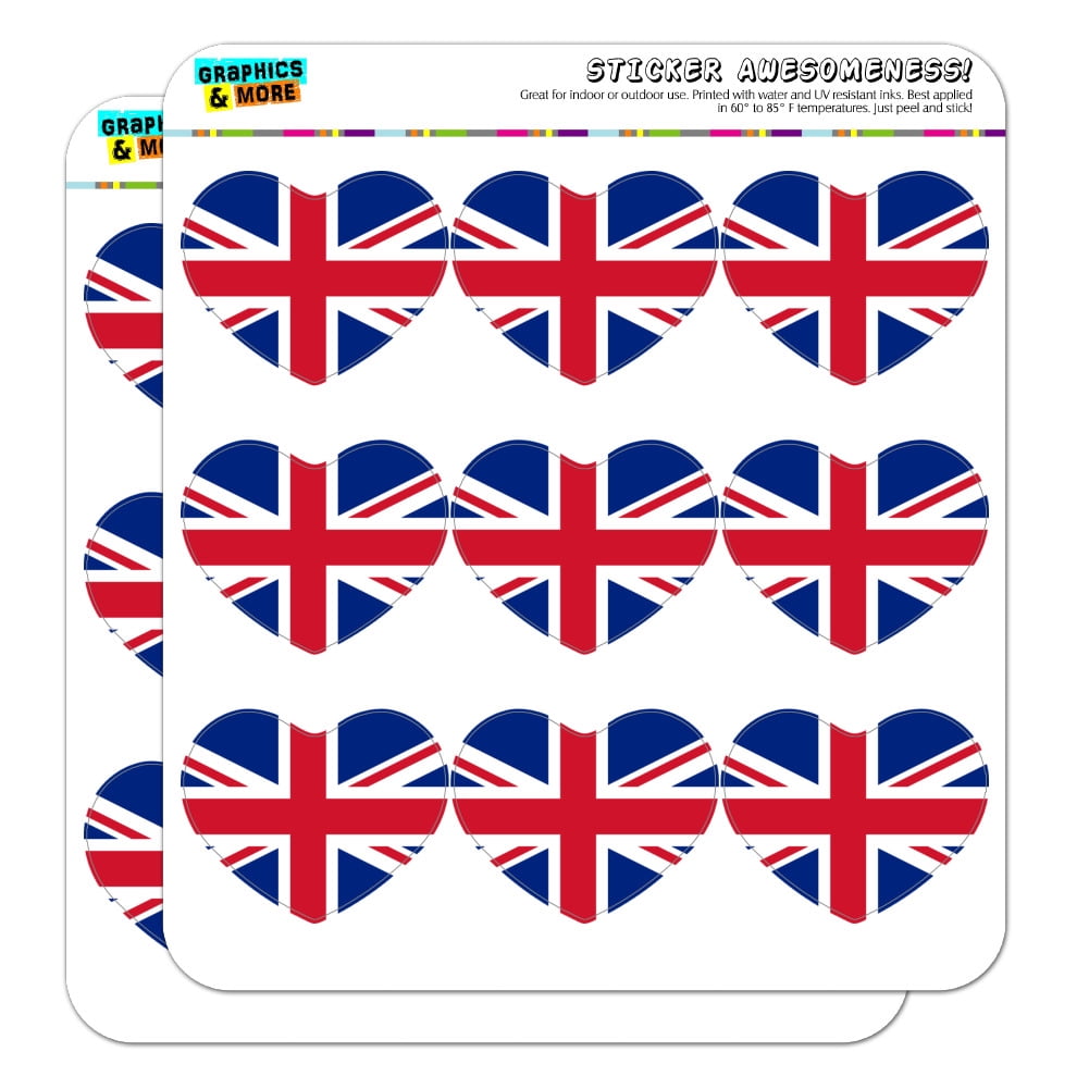 United Kingdom Great Britain Union Jack Country Flag Heart Shaped ...