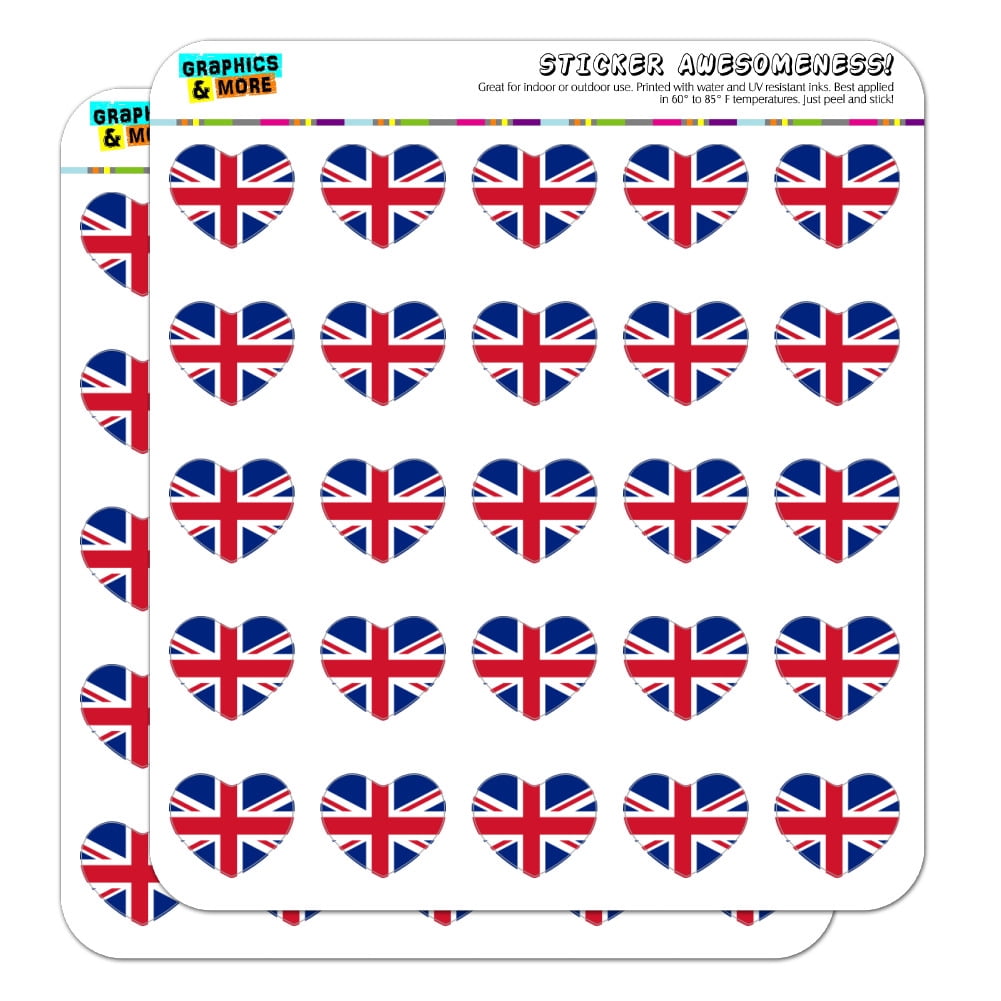 United Kingdom Great Britain Union Jack Country Flag Heart Shaped ...