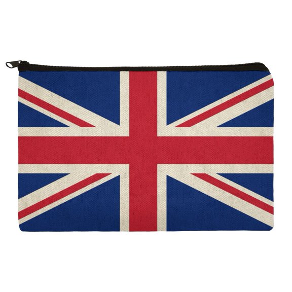 United Kingdom Great Britain Union Jack Country Flag Pencil Pen Organizer Zipper Pouch Case
