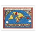 thumbnail image 1 of United Kingdom - International Postal Mail Steamship Routes - Vintage Pictorial Map by MacDonald (Max) Gill c.1937 - Bamboo Fine Art 290gsm Paper Print (Unframed) 18x24in, 1 of 4