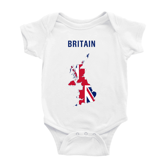 United Kingdom Map Flag Cute Baby Clothes (White, 0-3 Months)