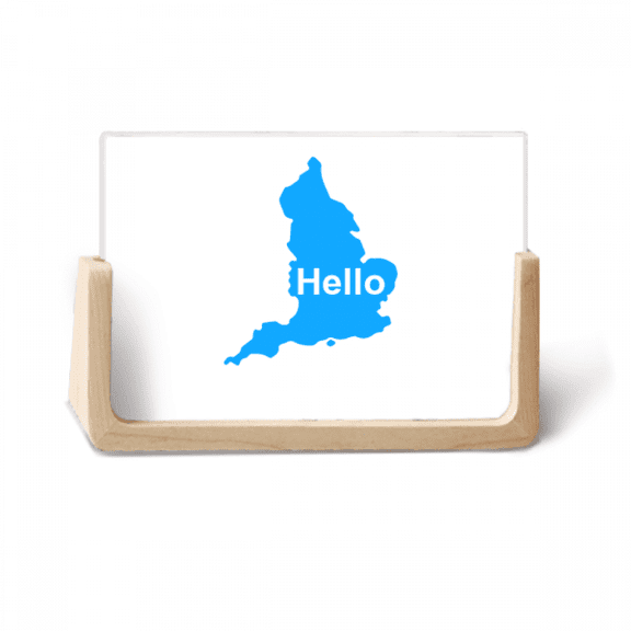 United Kingdom Outline Hello Greeting Photo Wooden Photo Frame Tabletop Display