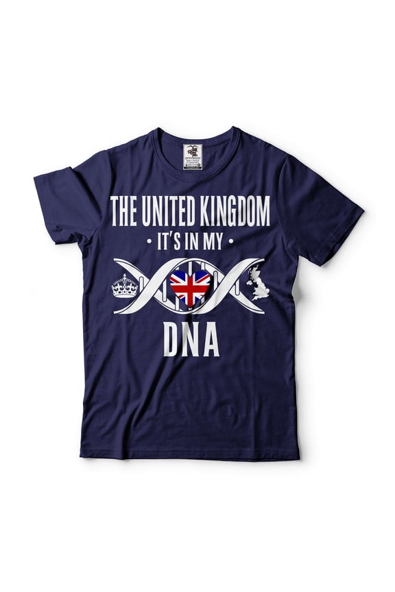 United Kingdom Patriotic Shirt UK Flag Shirt United Kingdom National Flag Shirt United Kingdom Shirt (Large Navy Blue)