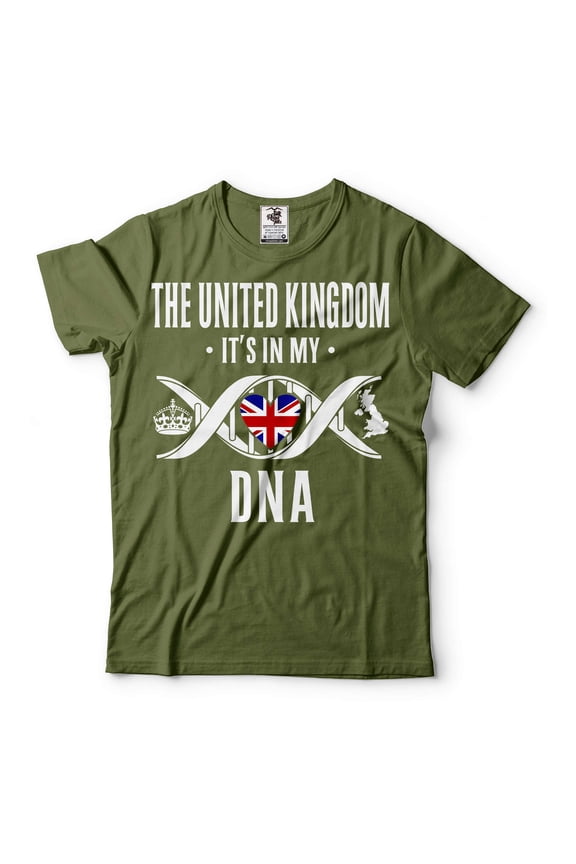 United Kingdom Patriotic Shirt UK Flag Shirt United Kingdom National Flag Shirt United Kingdom Shirt (Medium Military Green)
