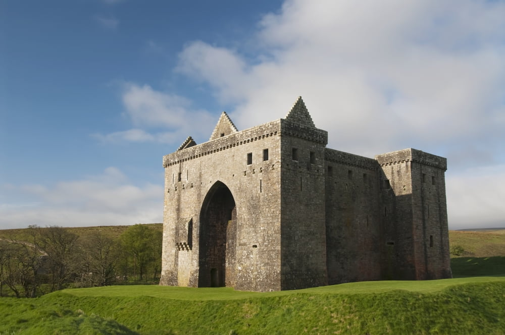 United Kingdom Scotland Hermitage Castle near Newcastleton is only semi-ruined and open to the public during summer Canvas Art - Richard Maschmeyer Design Pics (19 x 12)