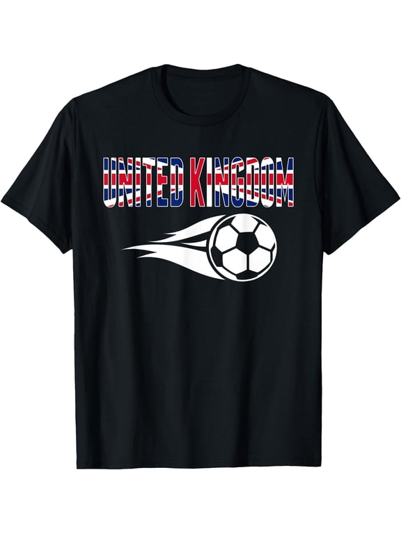 United Kingdom Soccer Fans Jersey Union Jack Flag Football T-Shirt