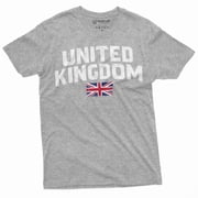 United Kingdom T-Shirt Uk Flag Coat Of Arms Mens Unisex Tee Shirt Small Grey