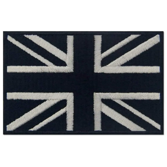 United Kingdom of Great Britain Embroidered Flag Tactical Patch Black and White