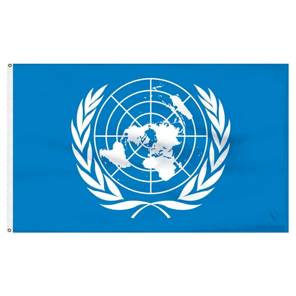 United Nations 2ft x 3ft Nylon Flag with Pole Hem Only (Banner)
