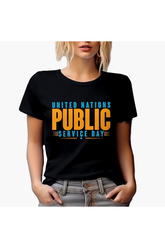 United Nations Public Service Day, UN, Black T-Shirt, 2XL
