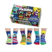 United Odd Socks - 6 Pack Boys Mini Monster Novelty Cotton Odd Socks in Gift Box