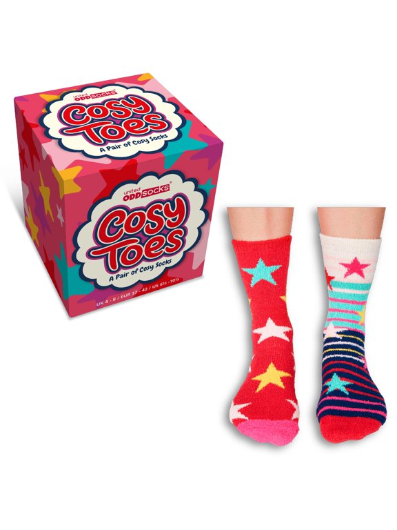 1 Pair of Novelty Winter Socks Ladies US 7-12 Cosy Toes - Star