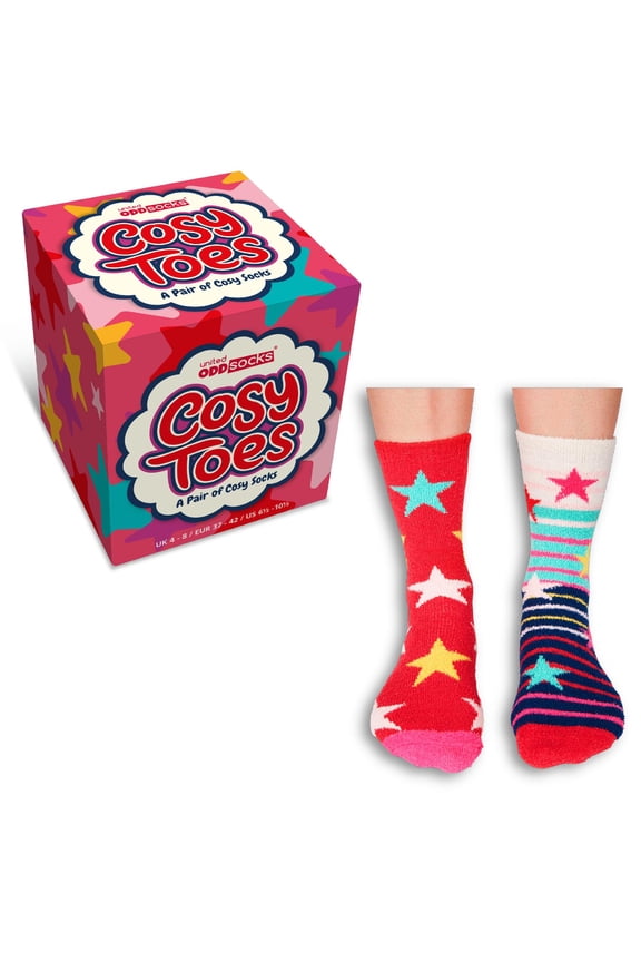1 Pair of Novelty Winter Socks Ladies US 7-12 Cosy Toes - Star