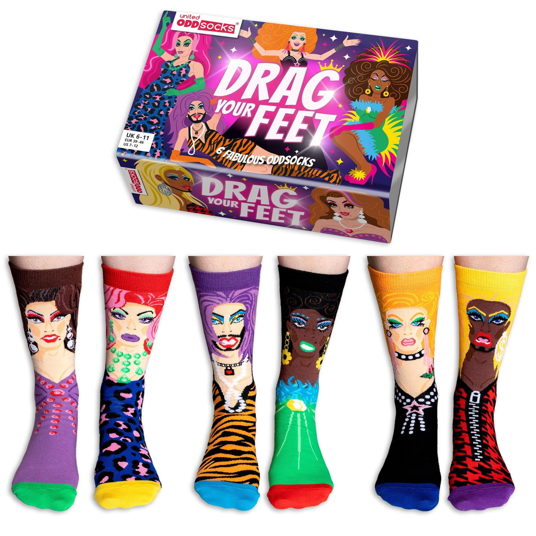 United Oddsocks Men's Socks, 6 Socks Pack - Stockings, Motto