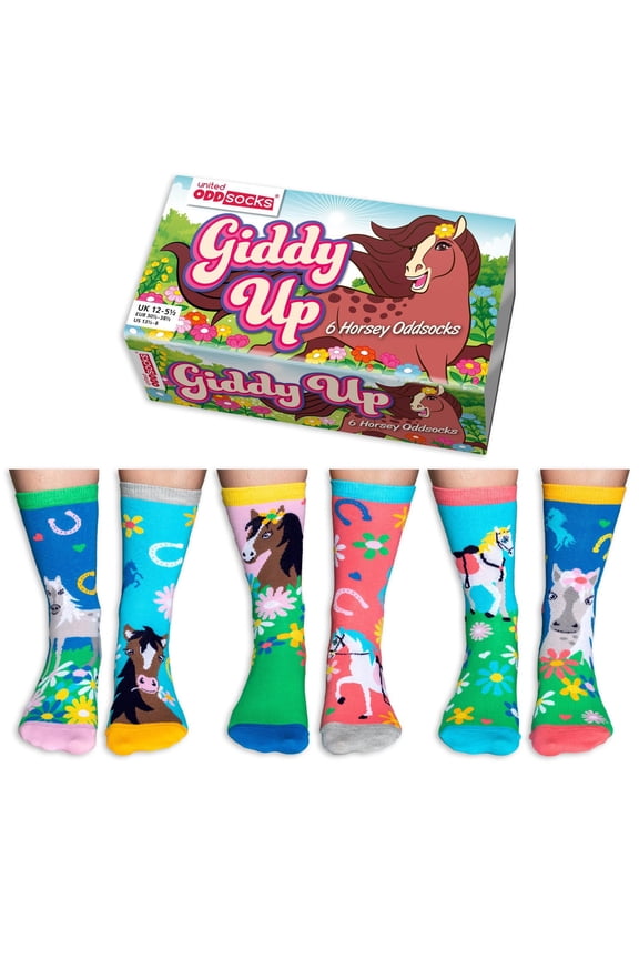 Giddy Up 6 Oddly Coordinated Multicoloured Kids Socks US 13.5 - 8