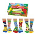 thumbnail image 1 of United Oddsocks Sockasaurus Six Mis-Matched Stripes US 9.5-13 Boys Dinosaur Socks, 1 of 2