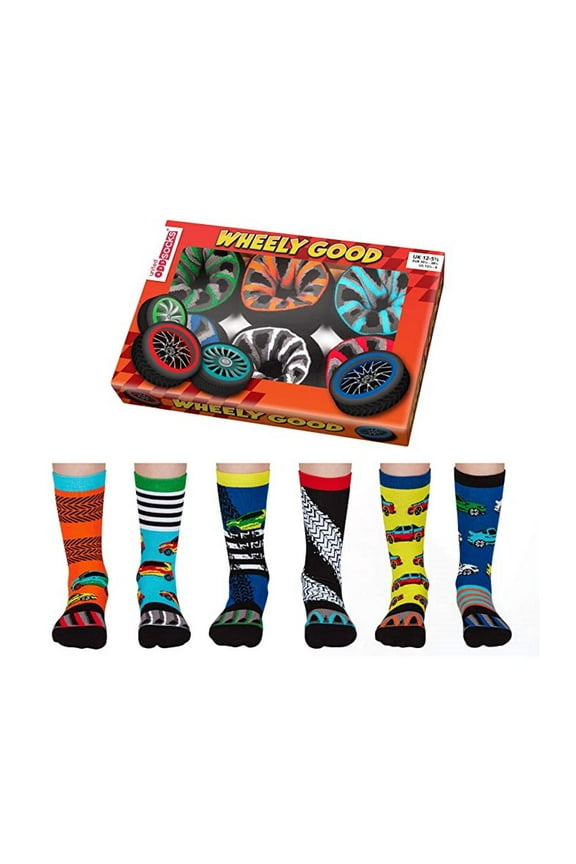 Wheely Good 6 Oddly Coordinated Wheels Kids Socks US 13.5 - 8