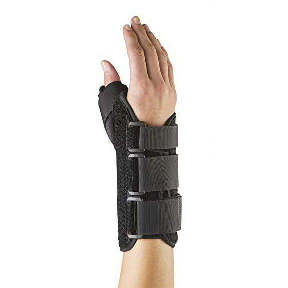 United Ortho 70325 PatientFORM 8" Left Thumb Spica Splint, Medium, Black