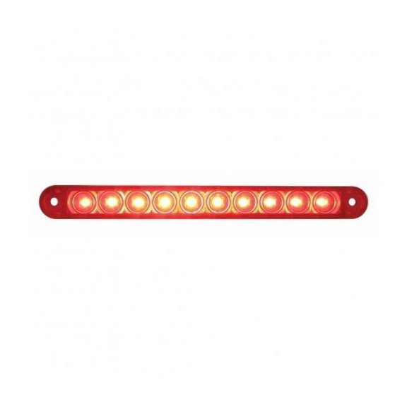 United Pacific 10 LED 6 1/2 in Stop, Turn & Tail Light Bar - Red LED/Red Lens Led 39685B