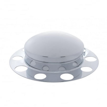 United Pacific 10121 Axle Hub Cover Front, Chrome, Dome, With 1