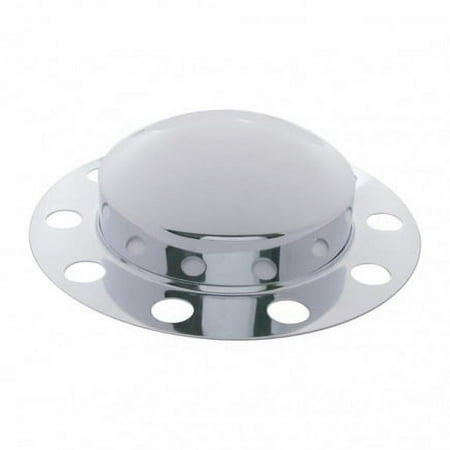 United Pacific 10133 Axle Hub Cover 2 Piece Kit, Chrome, Dome, 10 Holes For
