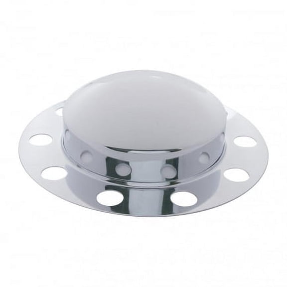 United Pacific 10133 Axle Hub Cover 2 Piece Kit, Chrome, Dome, 10 Holes For