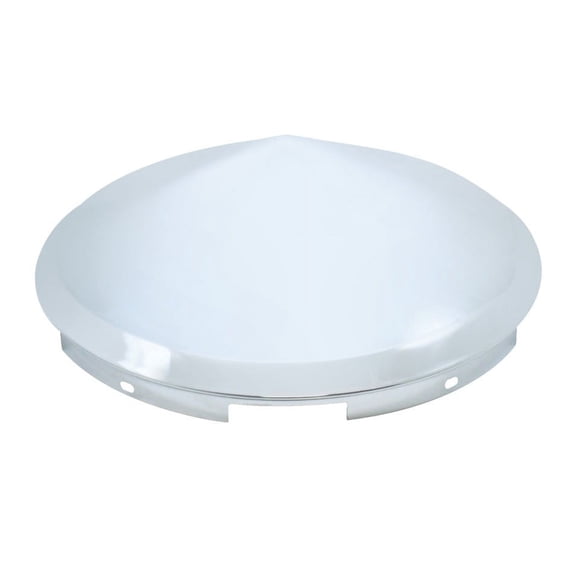 United Pacific 10147 Axle Hub Cap   Front, 5 Even Notched, Chrome, Pointed,