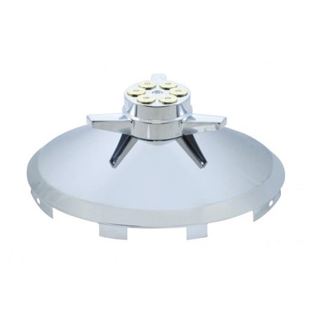 United Pacific 10177 Axle Hub Cap Front, Universal, Chrome, With Gun
