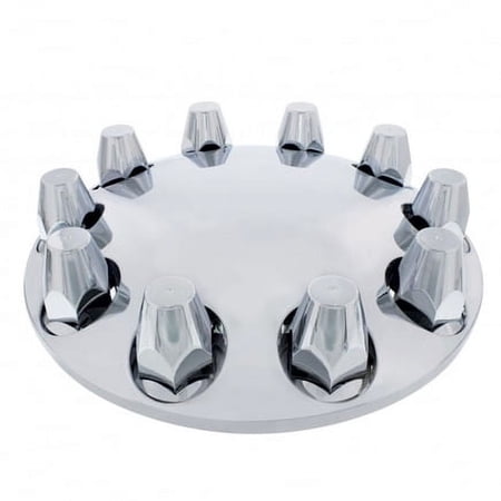 United Pacific 10253 Axle Hub Cover Axle Cover, Front, Chrome, Moon, With