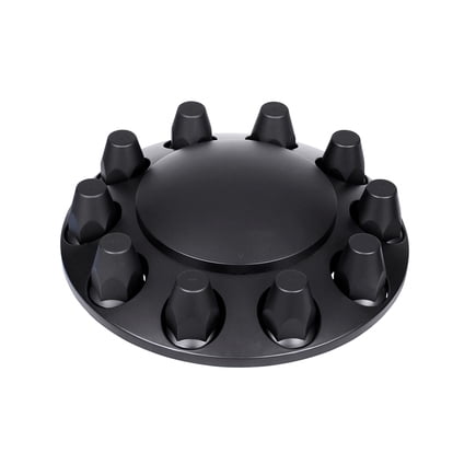 United Pacific 10334 Axle Hub Cover Front, Matte Black, Dome, With 33mm