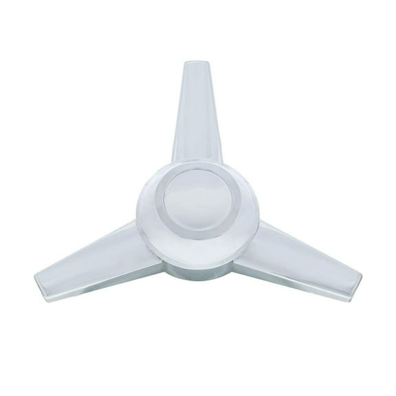 United Pacific 10722 Chrome Plastic 3 Extra Large Straight Bar Spinner, Triple Chrome Plated Plastic, Injection Molded Plastic, Hubcap Add On  1 Unit