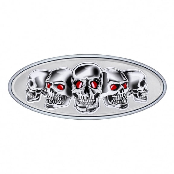 United Pacific 10881 Emblem Chrome, Die Cast Skull, Silver