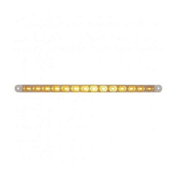 United Pacific 14 Amber LED 12 in Flush Mount P/T/C Light - Clear Lens 38948