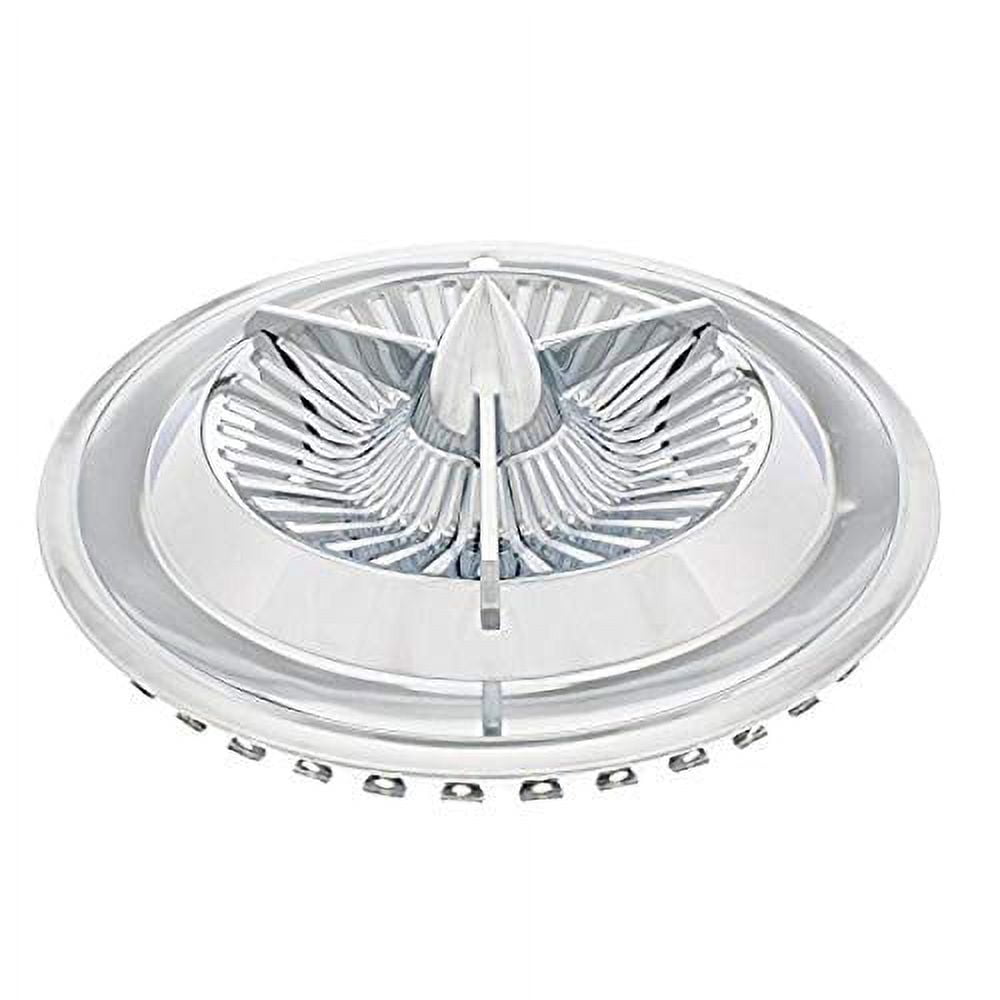 United Pacific 15" Chrome Plated Polara Tri-Bar Hubcap (4/Set)