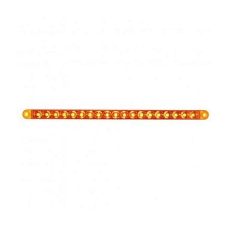 United Pacific 19 Amber LED 12 in P/T/C Reflector Light Bar - Amber Lens 39773B