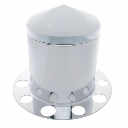 United Pacific 21224 Axle Hub Cover Rear, Stainless, Pointed, With 1
