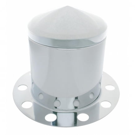 United Pacific 21226 Axle Hub Cover Rear, Stainless, Pointed, With 33mm Nut