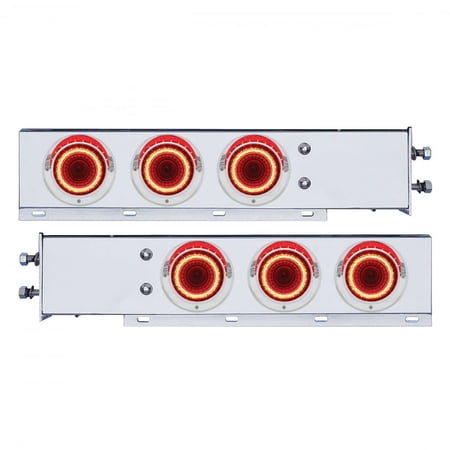 United Pacific 22252 Light Bar Stainless Steel, Spring Loaded Rear, Wth 6 X