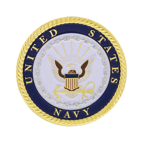 United Pacific 22976 1-3/4" U.S. Military Adhesive Metal Medallion - Navy