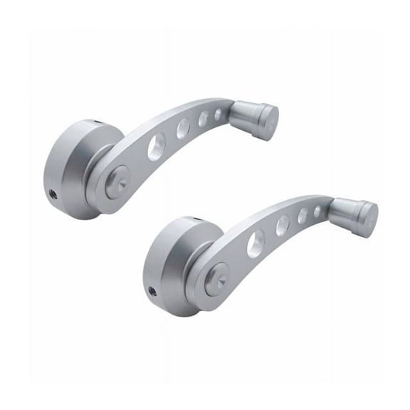 United Pacific 24009 Billet Aluminum Window Crank Handle Kit, Universal Application, 3 Adapters Included, Brushed Aluminum Finish One Set (Pack of 2)