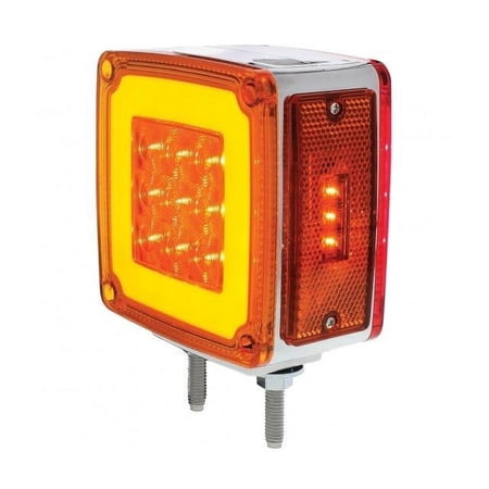 United Pacific 28+3 Amber /28 Red LED Double Stud Square Double Face Glo Signal Light - Driver 37124