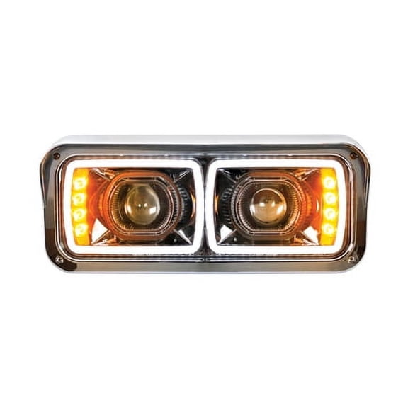 United Pacific Universal 4 in X 6 in Modular Blackout LED Projection Headlight With LED Turn Signal & LED Pistion Light Bar - Driver 31156