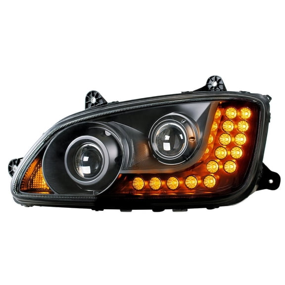 Kenworth T660/T440/T470 "Blackout" Projection Headlight w/ LED Signal -Driver