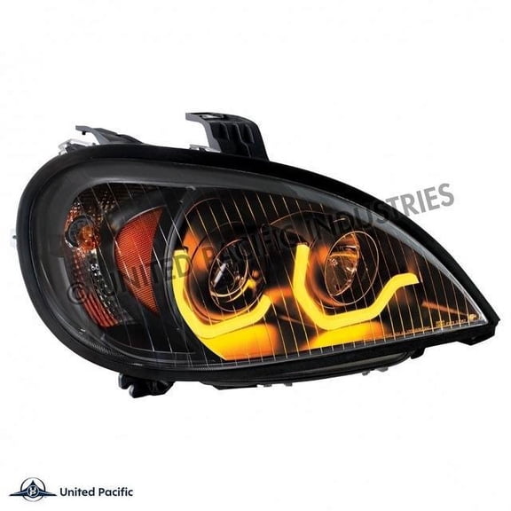 united pacific 31225 1996-2018 freightliner columbia blackout projection headlight w/dual function light bar-passenger