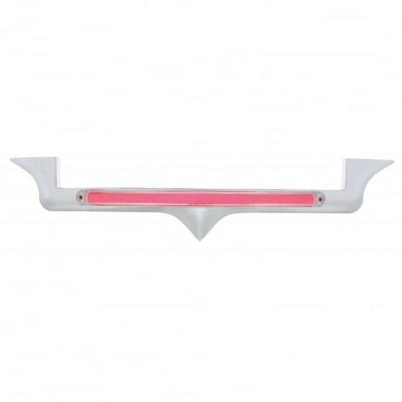Chrome Kenworth Hood Emblem Light - 12" GLO Light - Red LED/Clear Lens