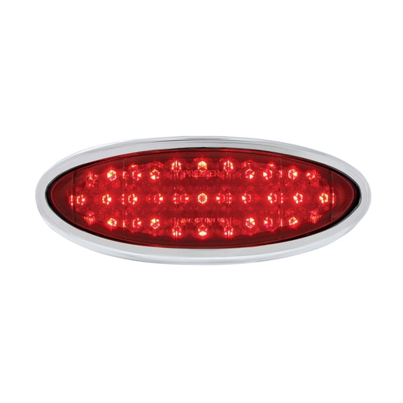United Pacific 33 LED Tail Light Assembly With Chrome Bezel For 1949-50 Ford Car, Model FTL4950LED-AS