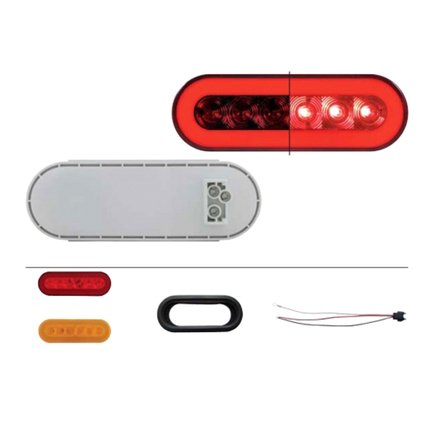 United Pacific 37128BRK Brake/Tail/Turn Signal Light 22 Led 6" Oval "Glo",